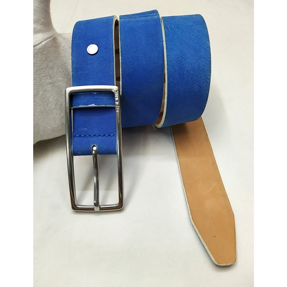 rag & bone Blue Suede Leather Strap Silverton Buckle Women Belt - Size 32